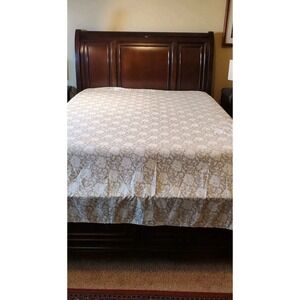 Tranquilnights Luxury Bedding 1 King Flat Sheet EUC Beige & White Floral 99x105